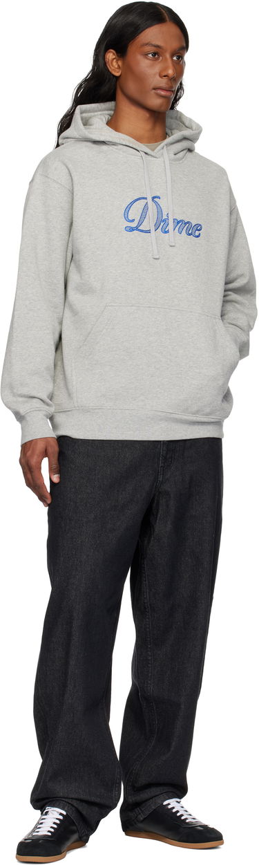 Pulover Dime Cursive Logo Hoodie Siva | DIME2SP2544GRY, 3