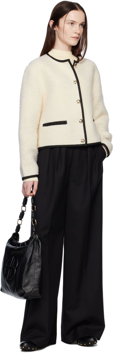 Jakna Anine Bing Boucle Buttoned Jacket Bela | A-01-10223-IVY26, 3