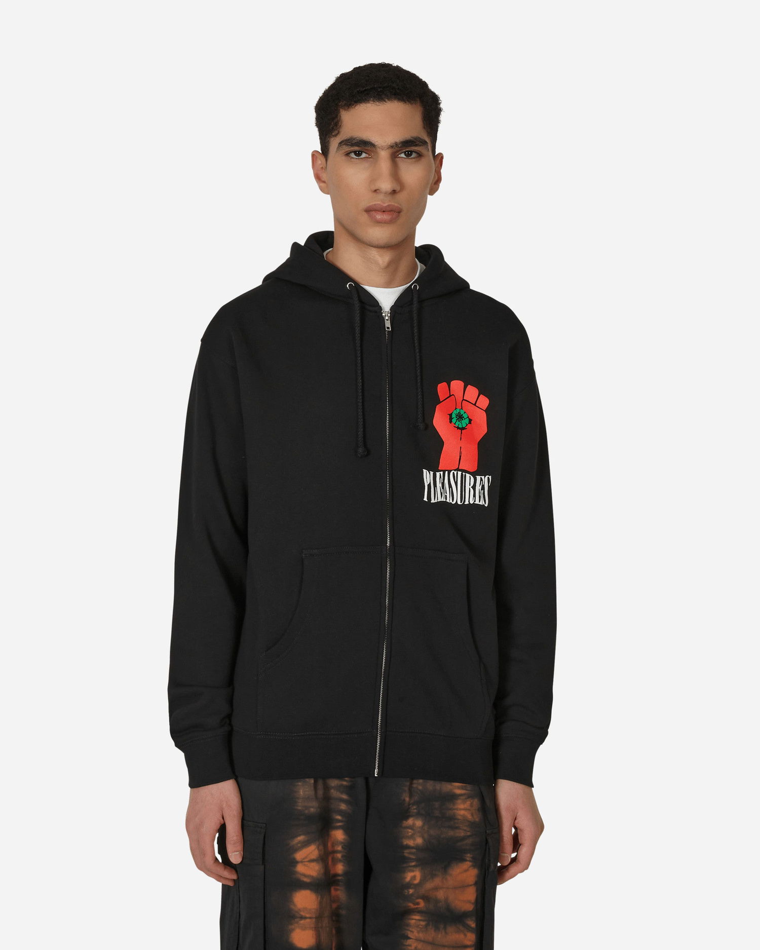Pulover Pleasures HST Graphic Zip Hooded Sweatshirt Črna | P22W051 BLACK, 0