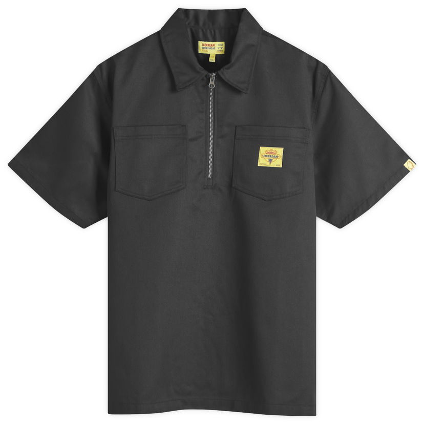 Srajce BBC IceCream Quarter Zip Work Shirt, Size Large Črna | ICW25108-BLK