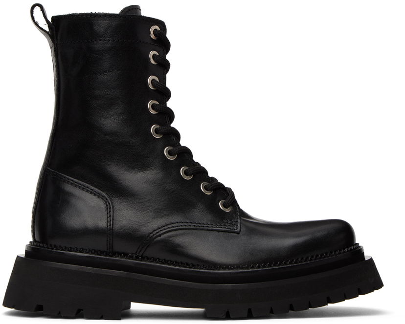 Oblačila AMI AMI Paris Leather Boots Črna | USV153.840