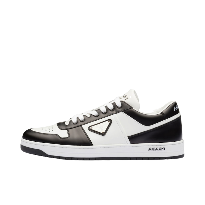 Superge in čevlji Prada Downtown Low Top Sneakers Leather White Black Črna | 2EE364_3LKG_F0964