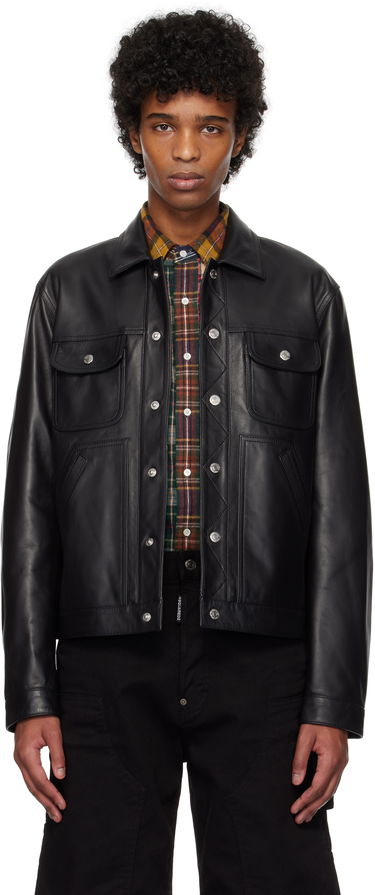 Jakna DSQUARED2 Dsquared2 Boxy Jean Leather Jacket Črna | S74AM1571_SY1491, 0