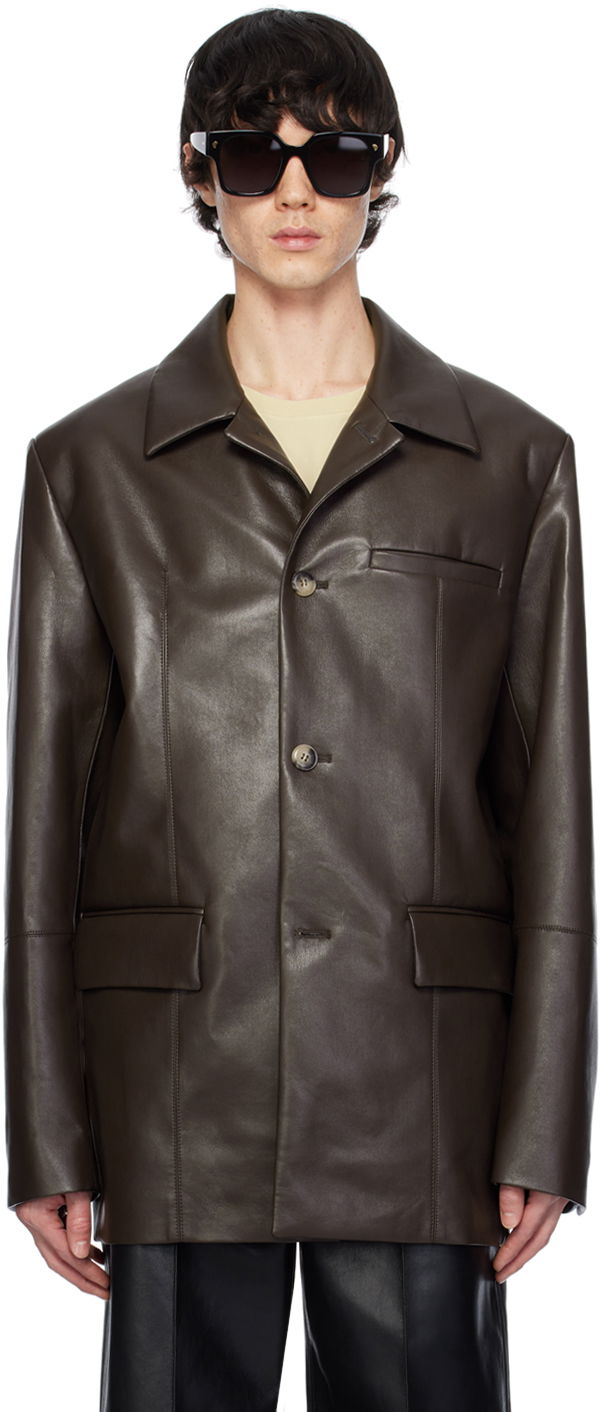 Jakna Nanushka Danick Regenerated Leather Jacket Rjava | NM24RSOW02478