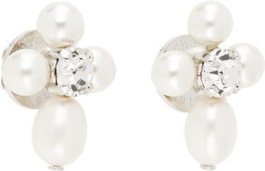 Uhani Simone Rocha Simone Rocha Pebble Pearl Crystal Cluster Drop Earrings Bela | ERG535 0913, 1