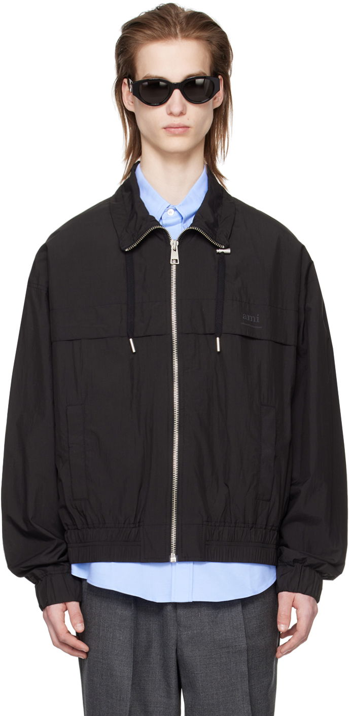 Bomber jakna AMI Paris Drawstring Bomber Jacket Črna | HJK051.PA0009