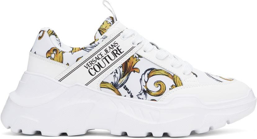 Superge in čevlji Versace Versace Jeans Couture Chain Couture Speedtrack Bela | E78YA3SC2_EZSC54