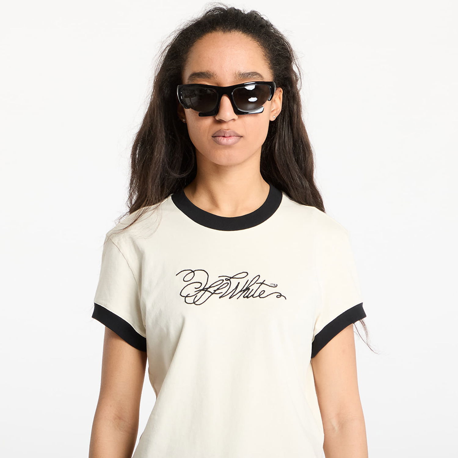 Majica Off-White Off-White Script Fitted T-Shirt Bež | OWAA112S25JER0030B10, 1