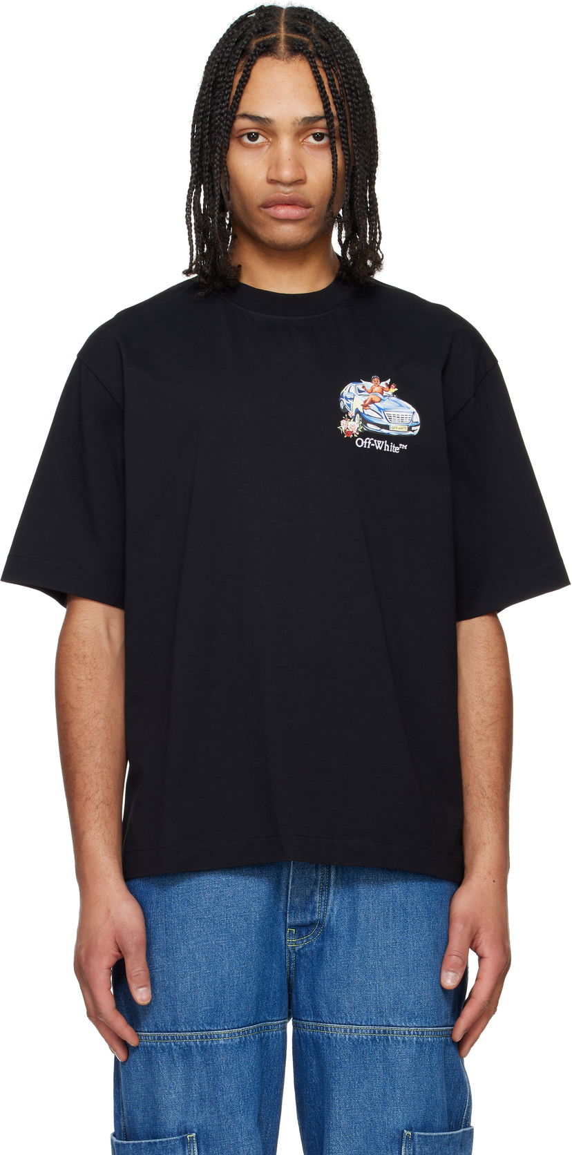 Majica Off-White Off-White Fresco Angel Graphic T-Shirt Črna | OMAA120S25JER0031001