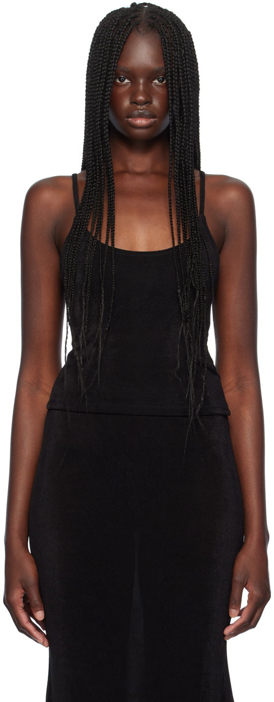 Majica brez rokavov GUIZIO Guizio Ira Fitted Camisole Črna | P24116K066