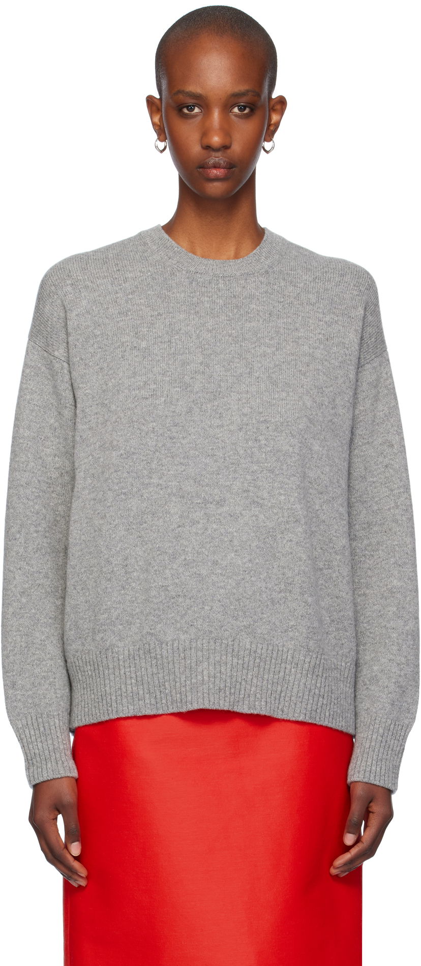 Pleteni pulover &Daughter Slouch Crewneck Sweater Siva | HKN03900