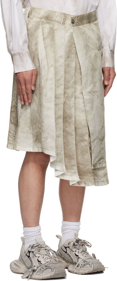 Krila Feng Chen Wang Feng Chen Wang Sandwashed Nylon Asymmetrical Skirt Bež | FUS19SK02, 1