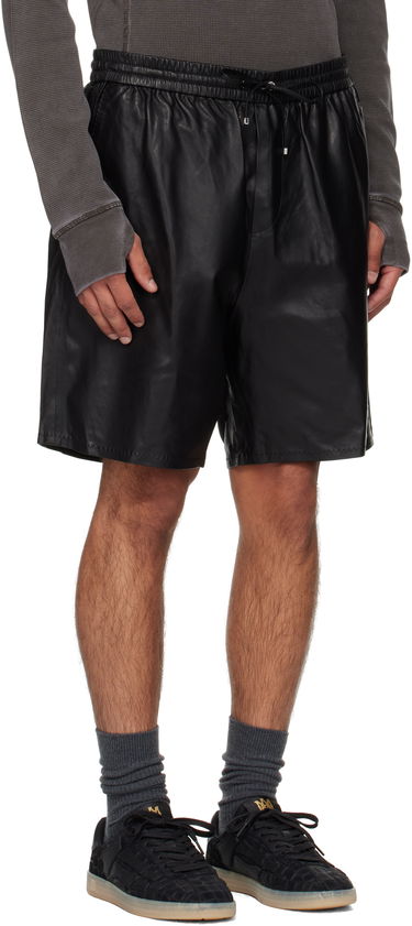 Kratke hlače AMIRI AMIRI Lightweight Leather Shorts Črna | AMLTSH1017, 1