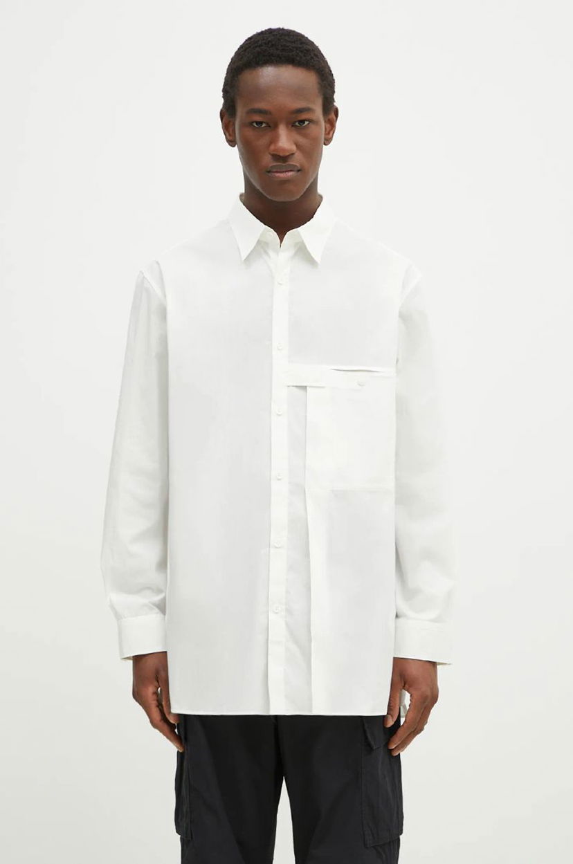 Srajce Y-3 Y-3 Pleated Pocket Relaxed Fit Shirt Bela | JL6665