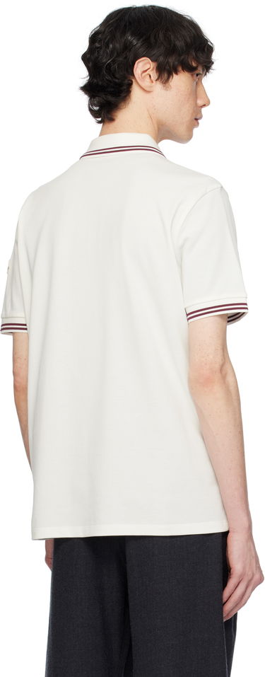 Polo majica Moncler Moncler Cotton Piquet Polo with Striped Trim Bela | K10918A0000789A16, 2