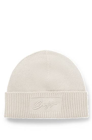 Beanie BOSS Knitted beanie hat with embroidered logo Bela | 50558673