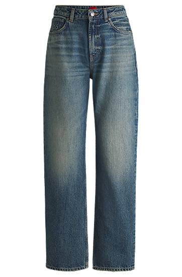 Kavbojke BOSS Relaxed Fit Tinted Jeans Modra | 50530319