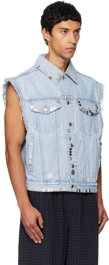 Telovnik Alexander Wang Alexander Wang Distressed Oversized Hardware Denim Vest Modra | UDC3252816, 1