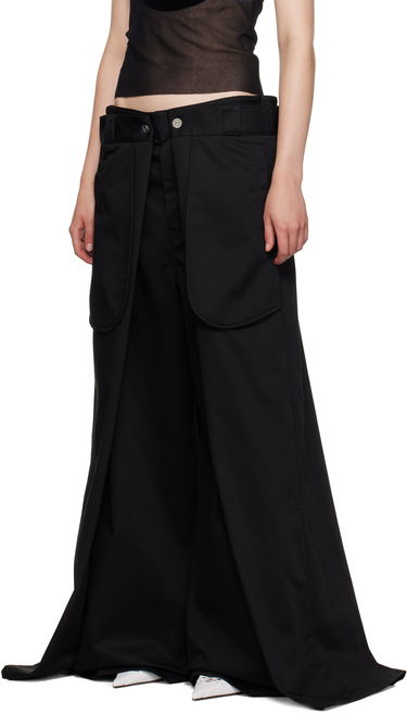 Hlače Jean Paul Gaultier Oliver Edition 'The Wrap' Wide Leg Trousers Črna | 24/27-F-PA113P-C048-00, 3