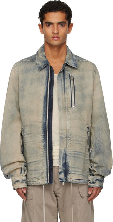 Jakna Rick Owens DRKSHDW Concordians Concealed Zipfront Denim Jacket Modra | DU02E7775 DMP, 0