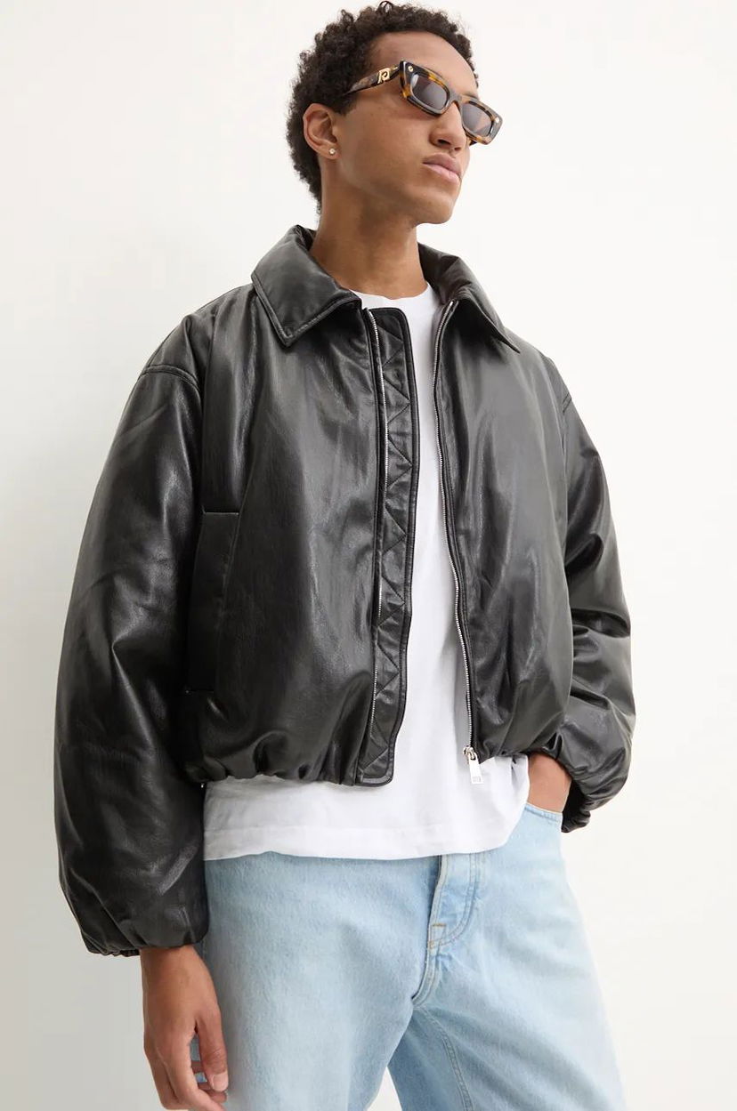 Bomber jakna Nanushka Oversized Faux Leather Bomber Jacket Črna | NM24PFJK00199