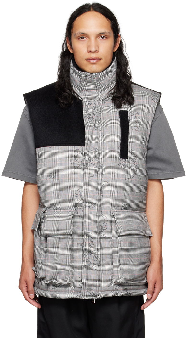 Telovnik Feng Chen Wang Feng Chen Wang Printed Down Vest Siva | FUF14VS02