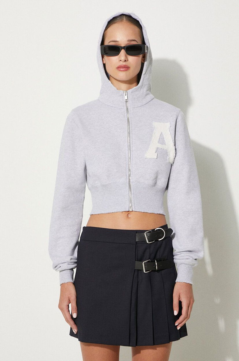 Pulover Ambush Crop Hoodie With Hood Siva | BWBB002F24FLE0020505