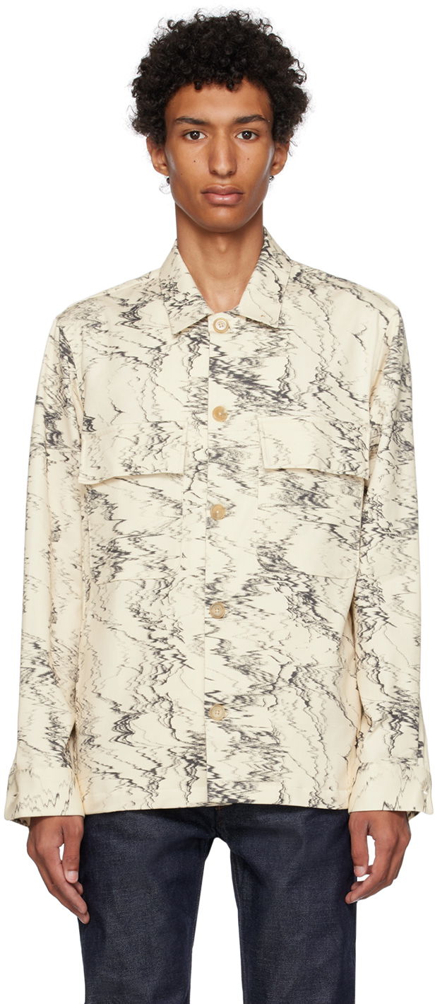 Srajce Paul Smith Paul Smith Graphic Print Shirt Bež | M1R-009Y-L02096