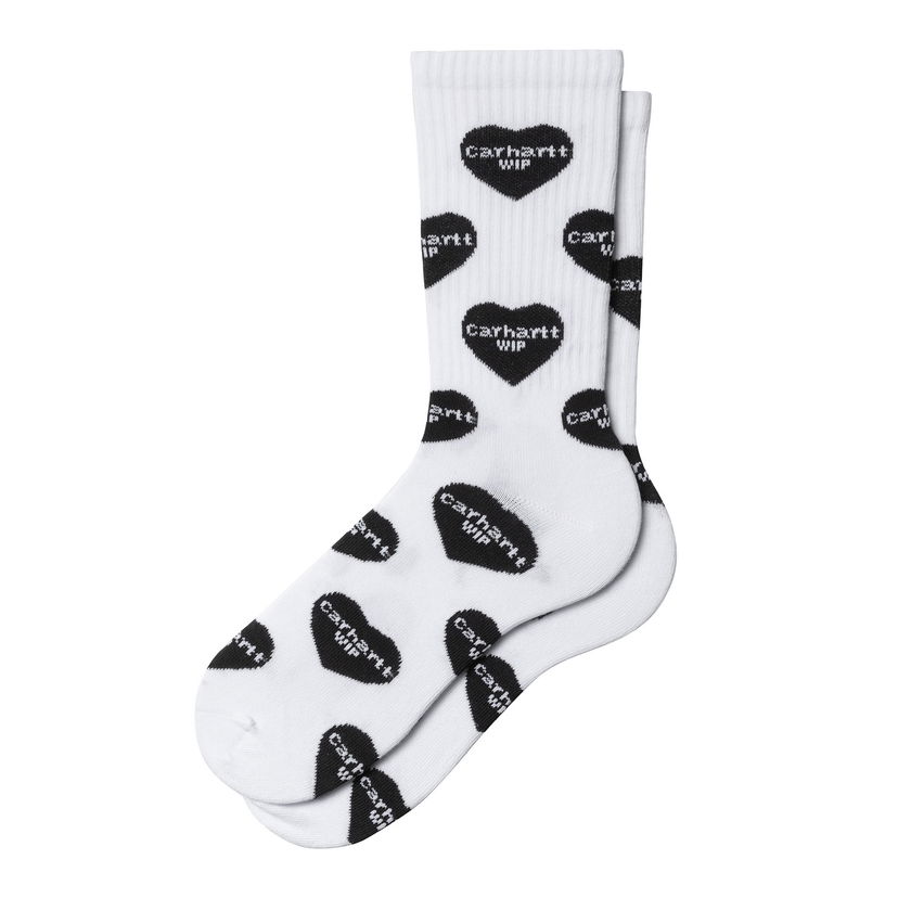 Nogavice Carhartt WIP Heart Logo Jacquard Socks Bela | I034483_1