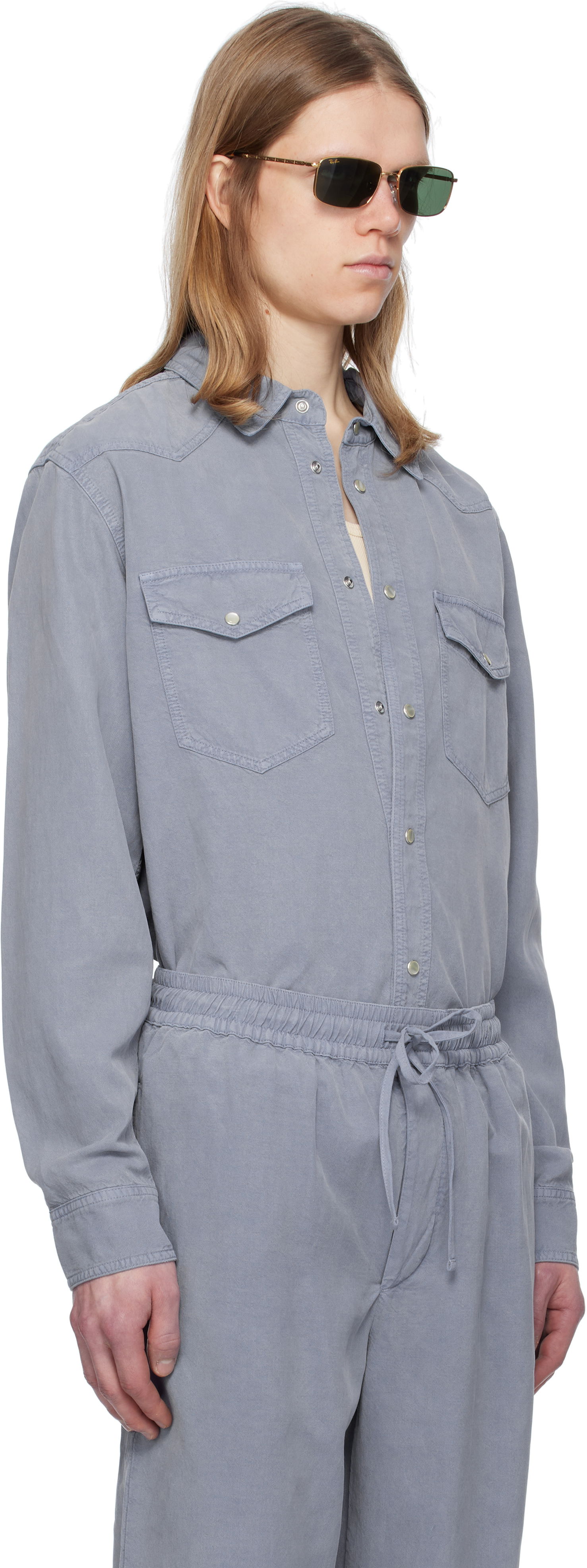 Kombinezon ISABEL MARANT Isabel Marant Vasco Drawstring Shirt Jumpsuit Siva | CH0214HB-C2I07H, 1