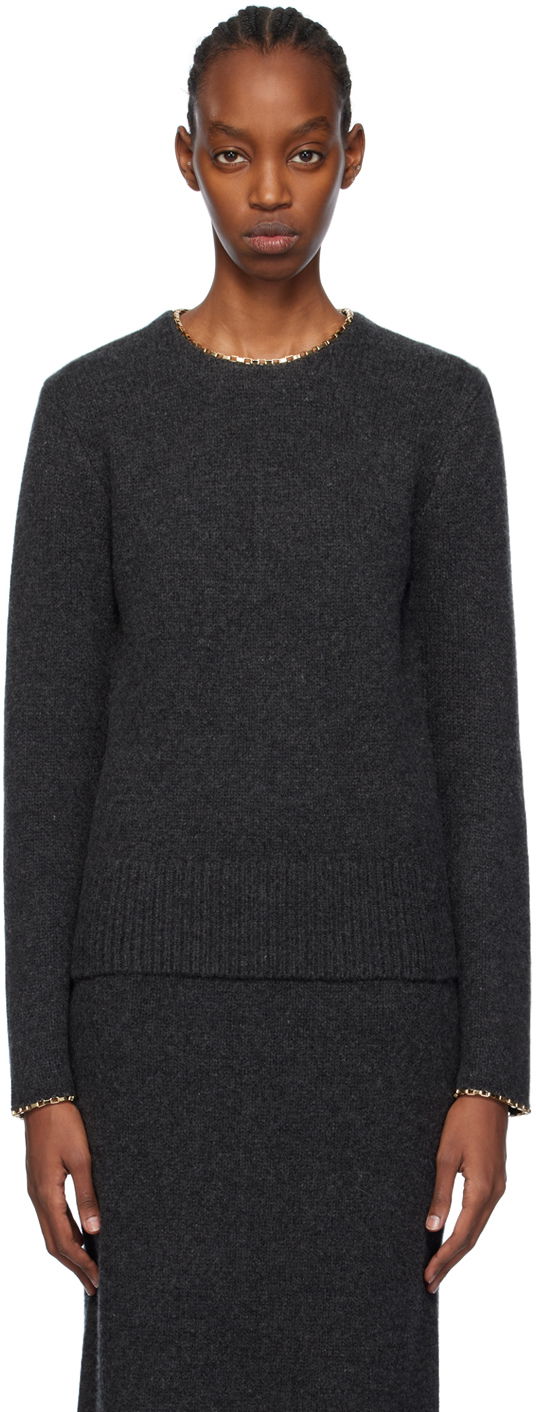 Pleteni pulover TOTEME TOTEME Chain-Edge Sweater Siva | 241-WRT1015-YA0004