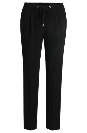 Hlače BOSS Regular-Fit Crepe Trousers Črna | 50490039