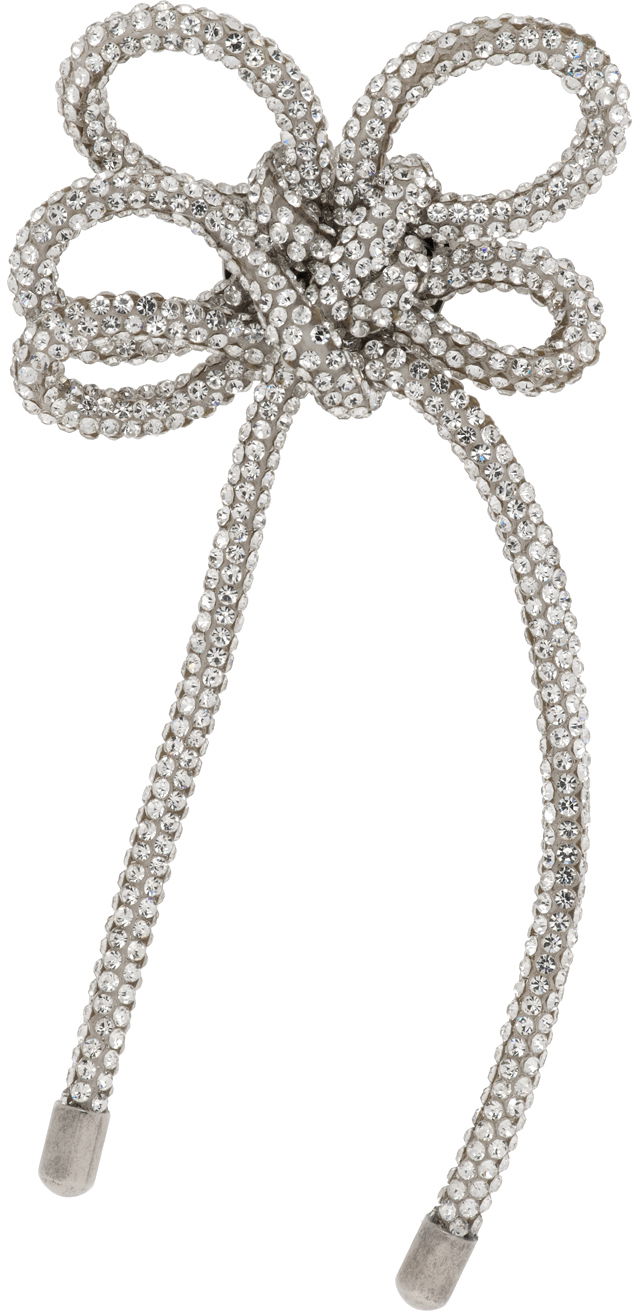 Uhani Acne Studios Crystal Cord Single Clip-On Earring Siva | C50427-