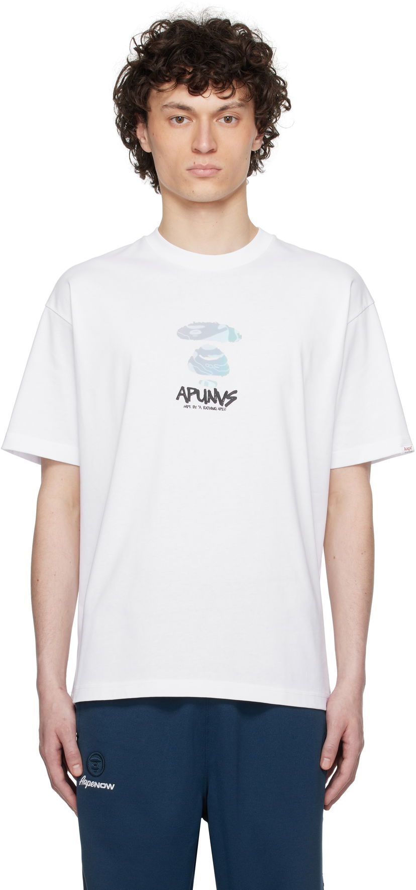 Majica AAPE by A Bathing Ape AAPE by A Bathing Ape AAPEUNVS Moonface Logo T-Shirt Bela | AAPTEM1646XXNWHX