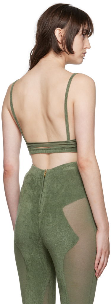Modrček Dion Lee Chenille Intarsia Bra Zelena | A7606P22, 2
