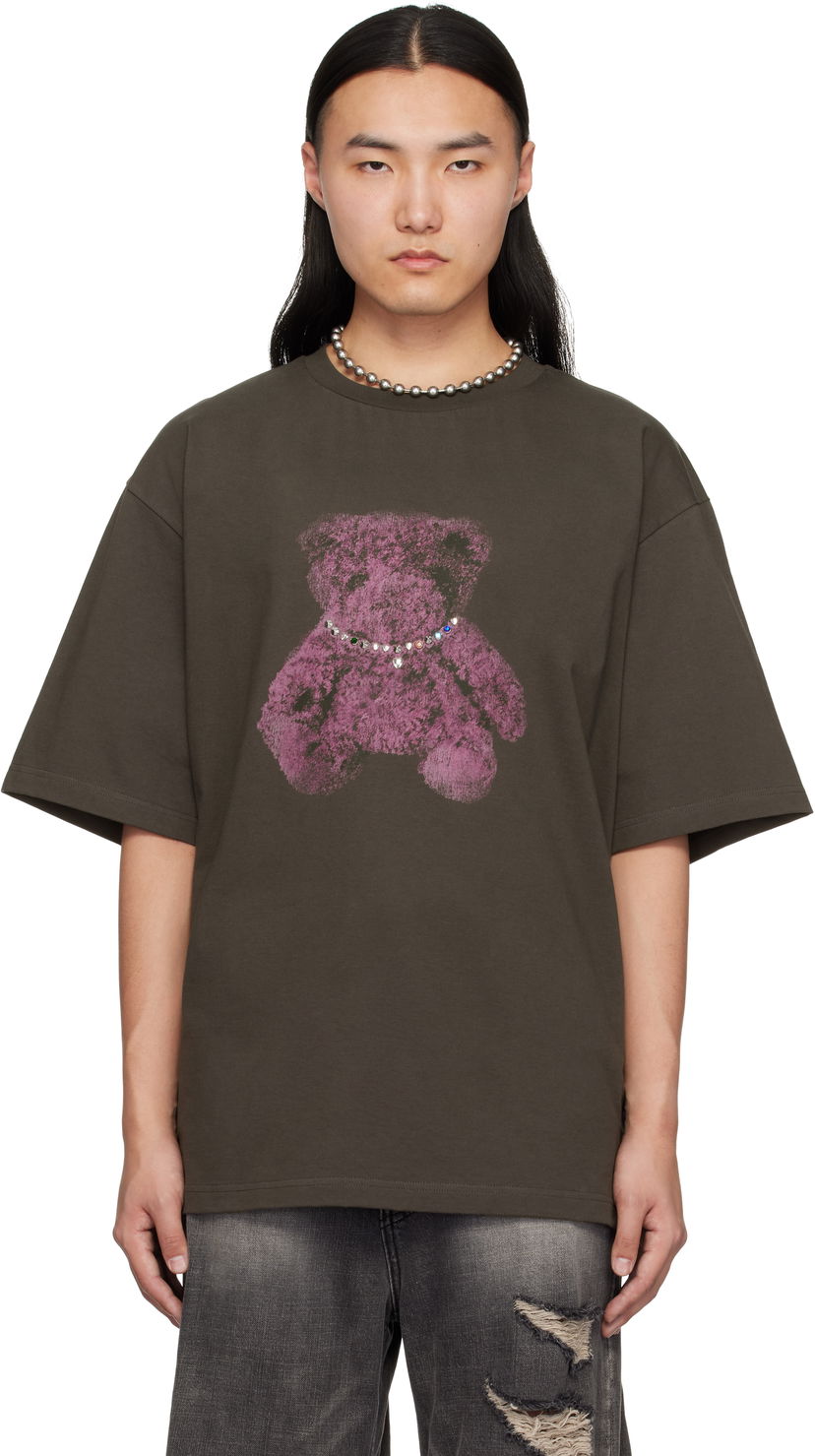 Majica We11done We11done Pearl Bear Graphic T-Shirt Rjava | WD-TT0-25-757-U-CH