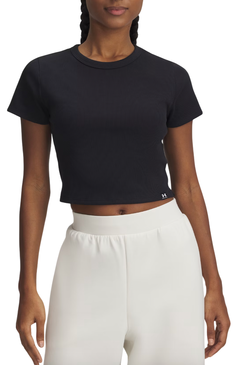 Krop-top Under Armour Rival Rib Cropped T-Shirt Črna | 6000264-001