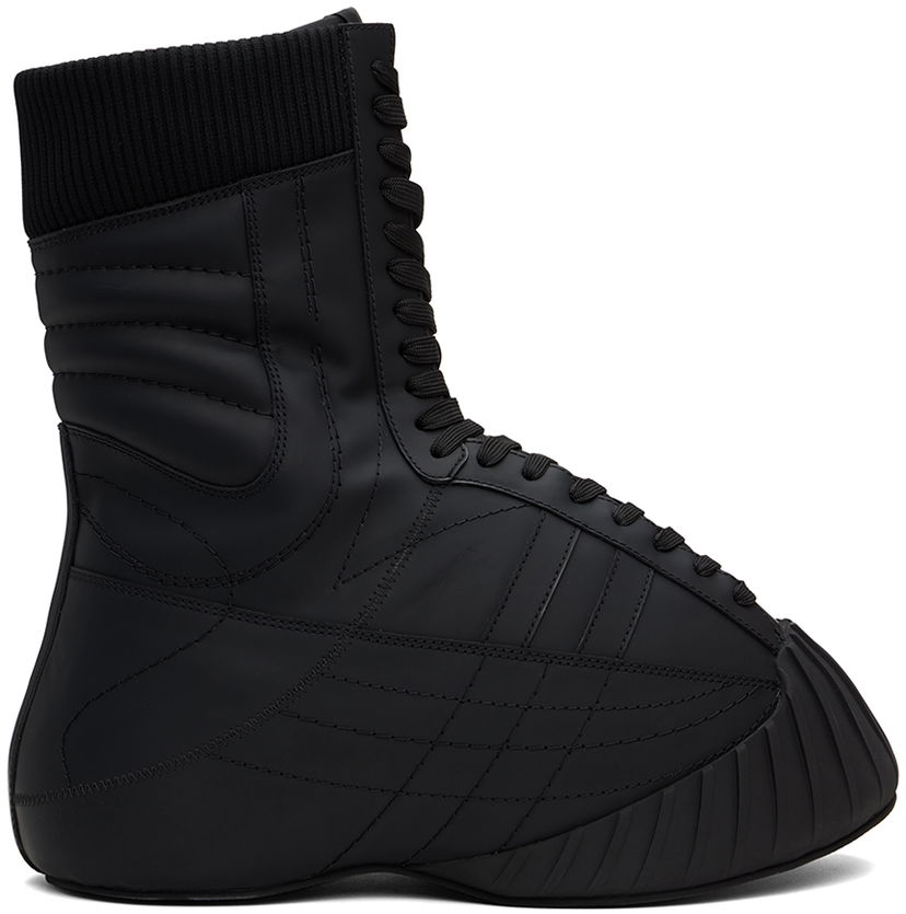 Oblačila Balmain Balmain B-Cloud Rubberized Leather Boots Črna | DM0TA364LZLT