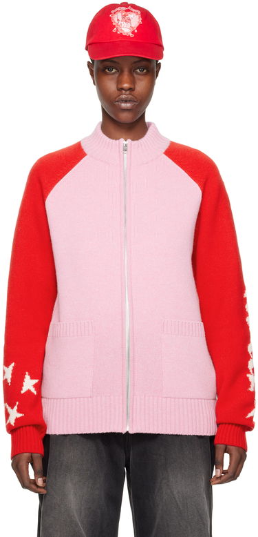 Pleteni pulover We11done We11done Zip Cardigan with Stars Roza | WD-KJ0-24-620-U-LP, 0