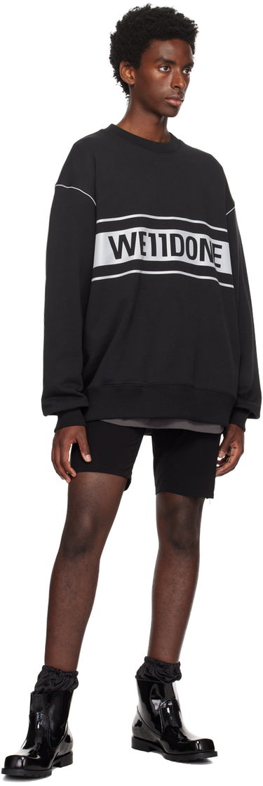 Pulover We11done Men's Reflective Stripe Sweatshirt Črna | WD-SS5-19-048-BK, 3