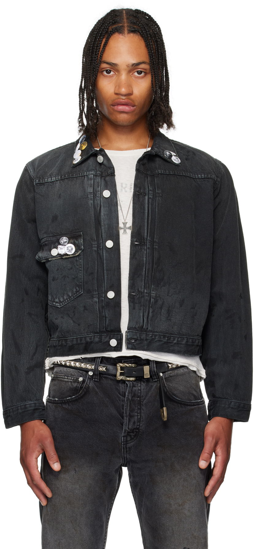 Jakna Enfants Riches Déprimés Enfants Riches Déprimés Type VII Pin Assemblage Denim Jacket Črna | 030-524