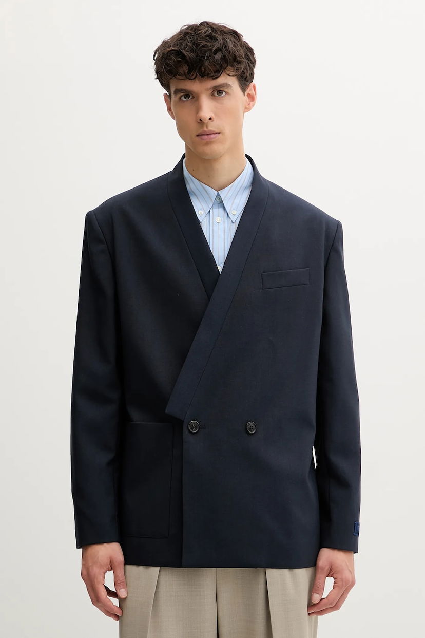 Jakna KENZO Kenzo Double-Breasted Wool Blazer Mornarica | FE65VE1309GE