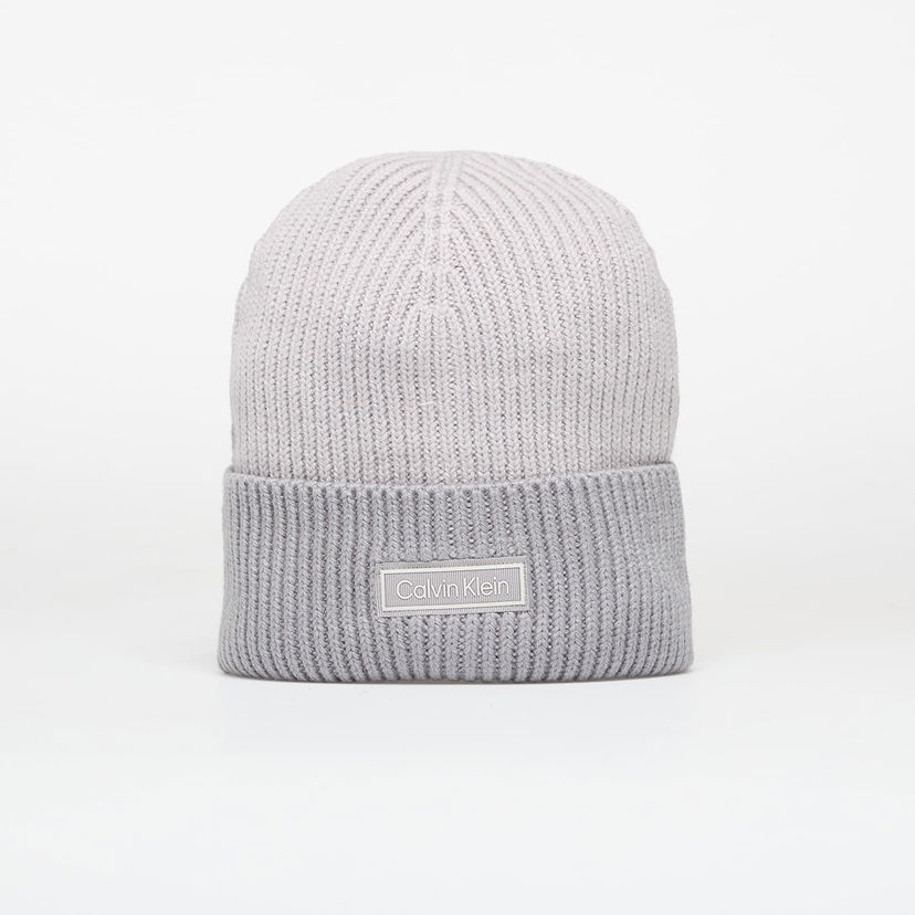Klobuk CALVIN KLEIN Calvin Klein Patch Wool Chunky Hat Siva | LV04D8029G QBW