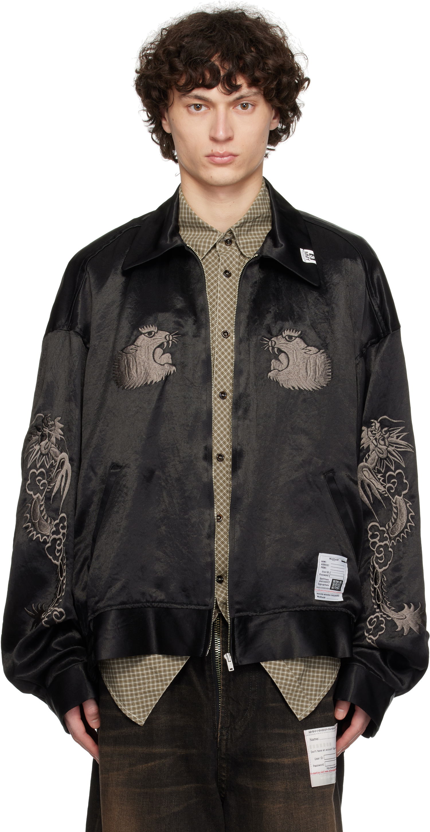 Bomber jakna Maison MIHARA YASUHIRO MIHARA YASUHIRO Collared Souvenir Jacket Črna | J14BL144, 0