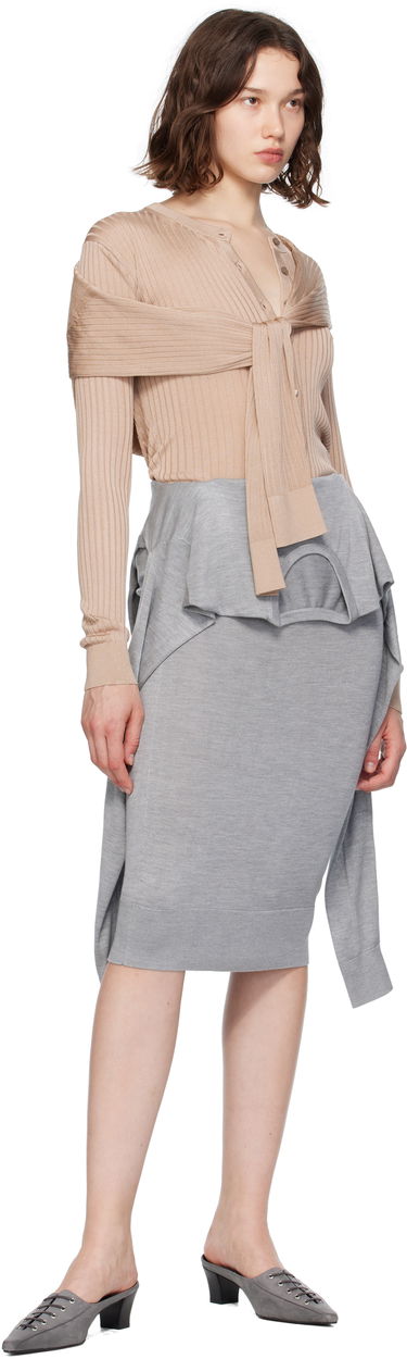 Krila Acne Studios Acne Studios Layered Midi Skirt Siva | AF0527-, 3