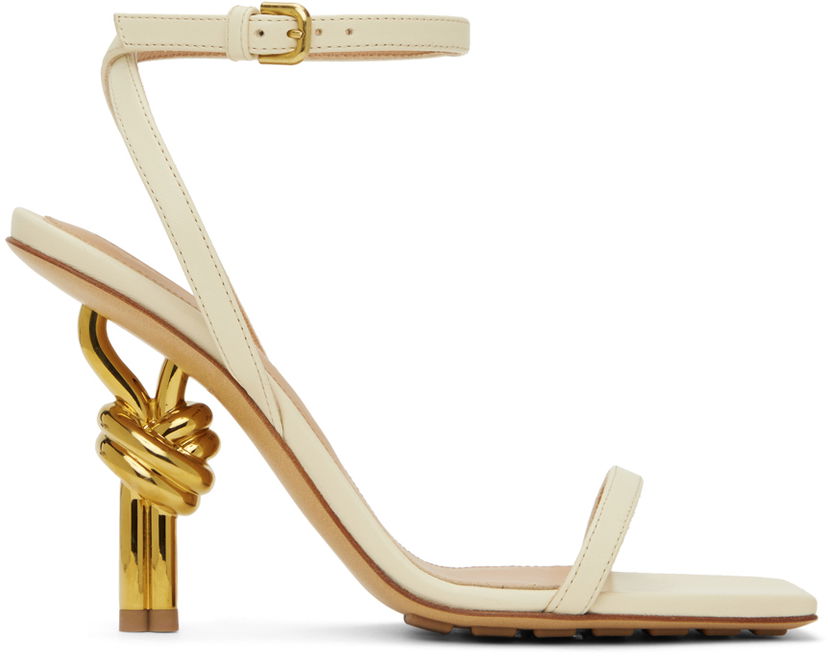 Modni dodatki Bottega Veneta Bottega Veneta Knot Heel Sandals Bež | 775470 V3VN0