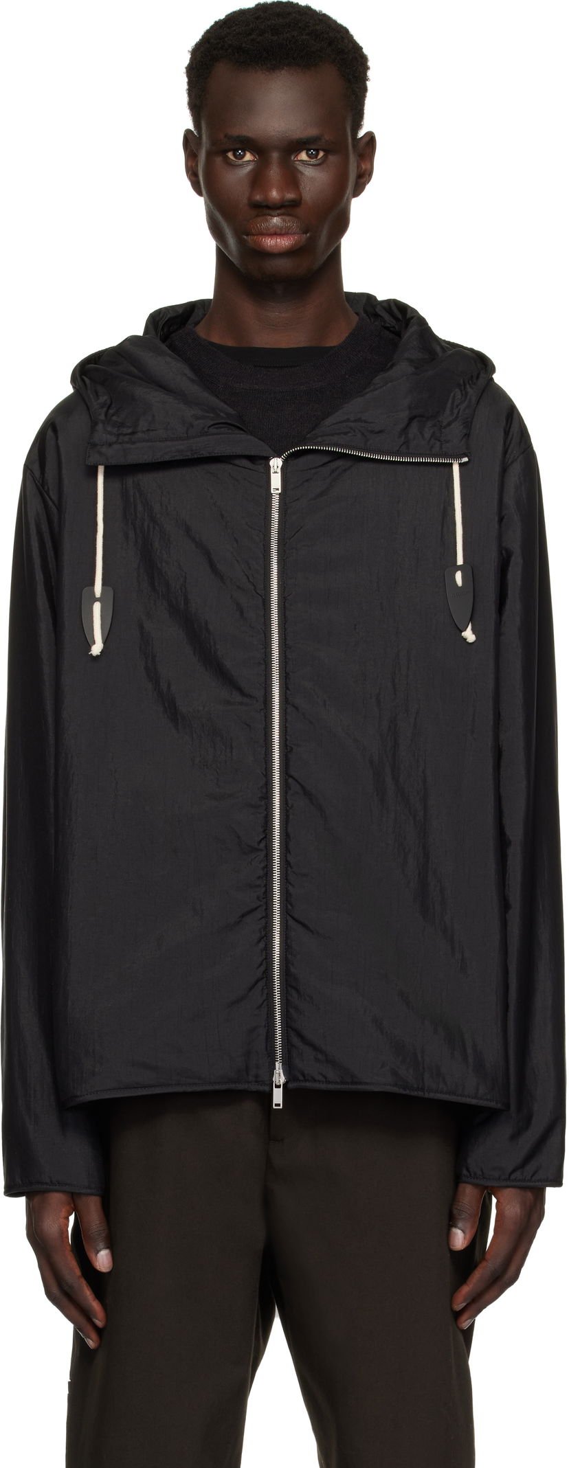 Vetrovka Jil Sander Jil Sander Hooded Sportswear Jacket Črna | J47SW0012_J70003