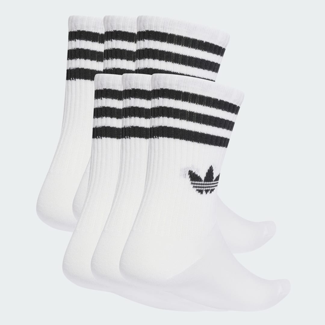 Nogavice adidas Performance 3-Stripes Crew Socks - 6 Pairs Bela | JV7410, 0