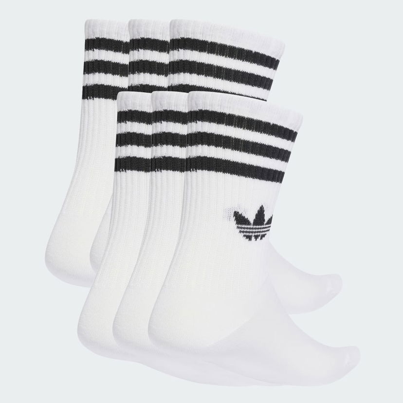 Nogavice adidas Performance 3-Stripes Crew Socks - 6 Pairs Bela | JV7410