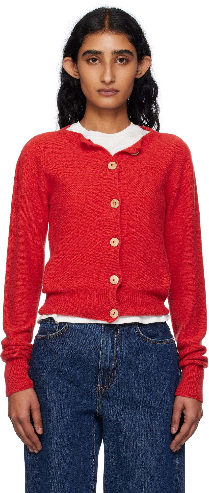 Pleteni pulover Baserange Baserange Tier Cardigan Rdeča | PUTC-RC-AU25